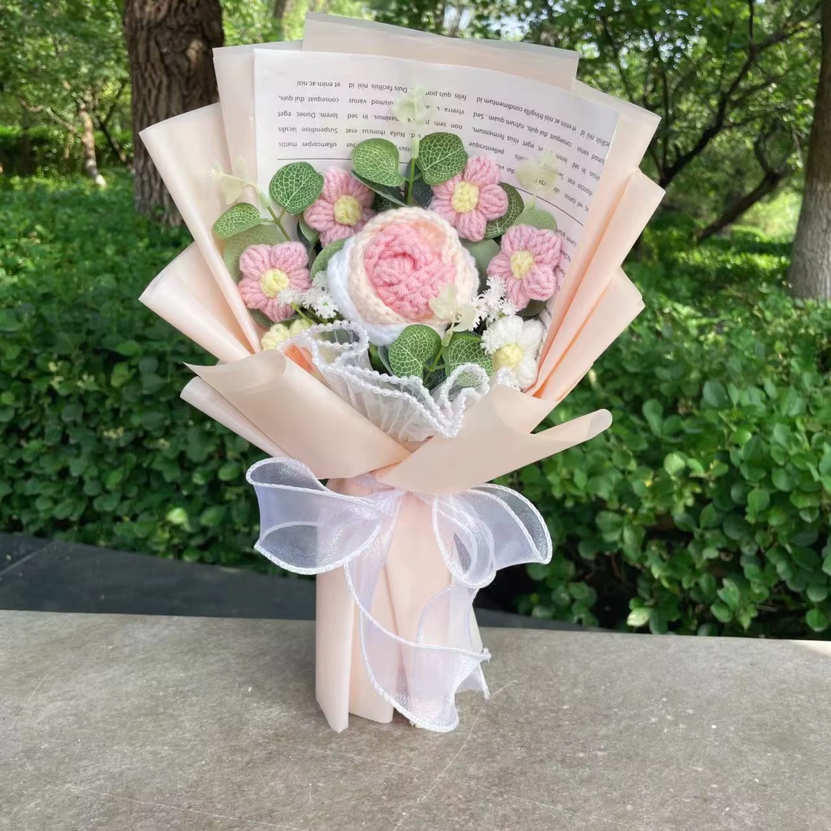 Handcrafted Knitted Sunflower Bouquet - Unique Crochet Floral Arrangement for Valentine's Day, Mother's Day, Birthdays, and Graduations