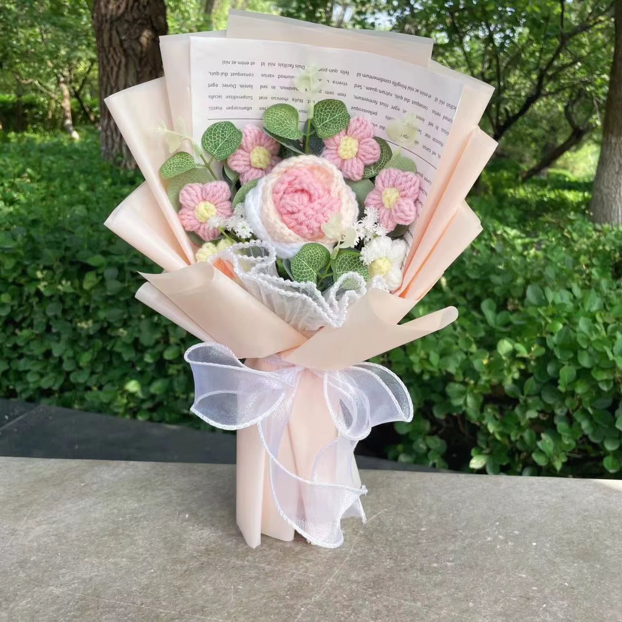 Handcrafted Knitted Sunflower Bouquet - Unique Crochet Floral Arrangement for Valentine's Day, Mother's Day, Birthdays, and Graduations